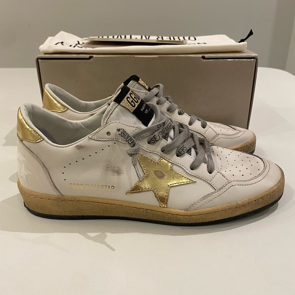 Golden Goose Ball Star Sneaker Milk White Leather/Gold sz 39 New in Box - Picture 2 of 14